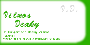 vilmos deaky business card