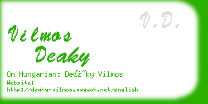 vilmos deaky business card